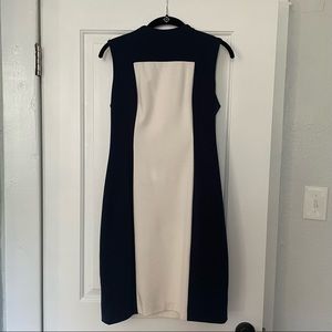 Calvin Klein - color block dress, dark blue and white - Sz 8